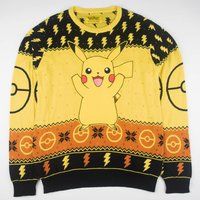 PokÃ©mon Pikachu Christmas Knitted Jumper Black - L