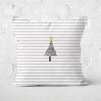 Stripe Christmas Tree Square Cushion - 50x50cm - Soft Touch