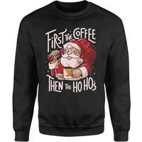 Santa Coffee Unisex Christmas Jumper - Black - S