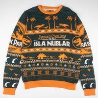 Jurassic Park Seasons Greetings from Isla Nublar Knitted Christmas Jumper -   L