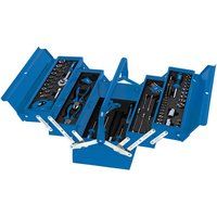 Draper 48091 Tool Kit in Steel Cantilever Toolbox (126 Piece), Blue