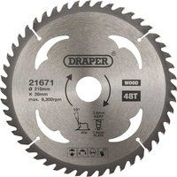 Draper SBW9 TCT Circular Saw Blade for Wood 210 x 30mm 48T