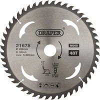 Draper TCT Circular Saw Blade for Wood, 250 x 30mm, 48T 21678