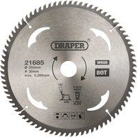Draper SBW15 TCT Circular Saw Blade for Wood 255 x 30mm 80T