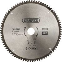 Draper 31881 TCT Triple Chip Grind Circular Saw Blade, 255 x 30mm, 80T