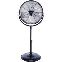 Draper 70430 230V Pedestal Fan, 20"/500mm, 120W, Fan for Office, Bedroom, Living Room, Kitchen, Black