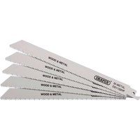 Draper DS1122HF Bi-metal Recip Saw Blades Multi-Purpose Cutting 225mm 10tpi 5pk