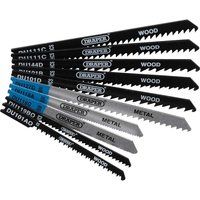 Draper 43470 JSBCU10B Assorted BIM HCS Jigsaw Blade Set for Wood and Metal 10pc