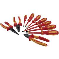 Draper XP1000 10PC Screwdriver and Plier Set  - Red/Yellow