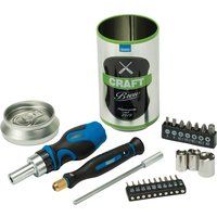 Draper 04775 Stubby Ratchet Screwdriver and Bit Set, Special Edition - Workshop Brew (23 Piece)