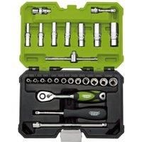 Draper 04463 Metric Socket Set, 1/4" Sq. Dr., Green (25 Piece)