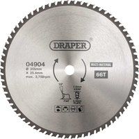 Draper TCT Multi-Purpose Circular Saw Blade, 355 x 25.4mm, 66T 04904