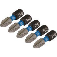 Draper 04935 Cross Slot/PH Type Impact Screwdriver Bits, No.2 x 25mm (Pack of 5)