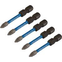 Draper Expert PZ-Type Impact Screwdriver Bits, No.1 x 50mm, 1/4" Hex (Pack of 5)
