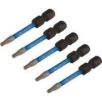 Draper Expert TX-STAR Impact Screwdriver Bits, T10 x 50mm, 1/4" Hex (Pack of 5)