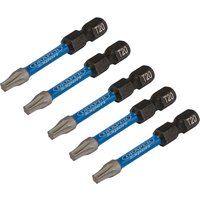 Draper Expert TX-STAR Impact Screwdriver Bits, T20 x 50mm, 1/4" Hex (Pack of 5)