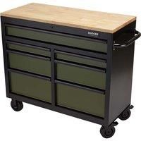 Draper BUNKER  Workbench Roller Tool Cabinet, 7 Drawer, 41", Green 08221