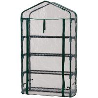 DRAPER 09972 - 4-Tier Greenhouse, Sturdy Steel Frame, Clear PVC Cover, Patio