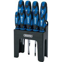 Draper 15960 Soft Grip Screwdriver Set, Blue (9 Piece)