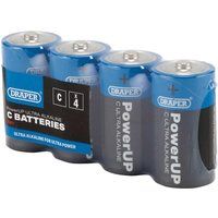 Draper PowerUP Ultra Alkaline C Batteries (Pack of 4)