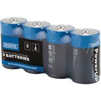 Draper 03979 PowerUP Ultra Alkaline D Batteries (Pack of 4)