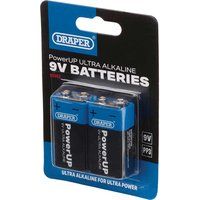Draper PowerUP Ultra Alkaline 9V Batteries (Pack of 2)