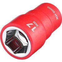 Draper XP1000 17650 VDE Socket, 3/8" Sq. Dr., 17mm