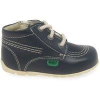 Kickers Navy Hi B Zip Crib Baby Boots