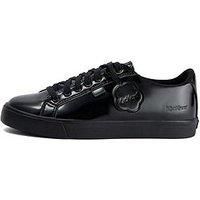 Kickers Women/'s Tovni Lacer Vegan Patent School Uniform Shoe, Vegan Black, 3 UK