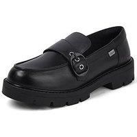 Kickers Women/'s Kori Monk Strap Leather Shoes, Black, 3 UK