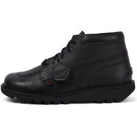 Kickers Mens Boys Black Leather Ankle Boots School Shoes Kick Hi Lo Tab 117787