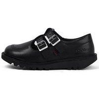 Kickers Women/'s Kick T Bar Double Leather Shoes, Black, 38