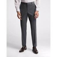Premium Charcoal Panama Slim Suit Trousers