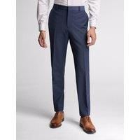 Premium Blue Panama Slim Suit Trousers