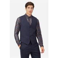 Ted Baker Slim Fit Navy Berry Checked Waistcoat