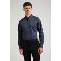 Navy Blue Ted Baker Mens Shirt, Long Sleeve, Slim fit by Suit Direct