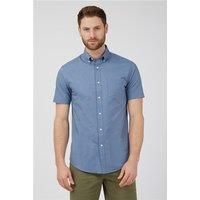 Blue Racing Green Mens Oxford Shirt, Short Sleeve