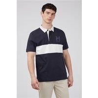 Hammond and Co Short Sleeve Stripe Navy Rugby Shirt