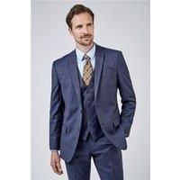 Racing Green Tailored Fit Navy & Caramel Check Men's Suit Jacket