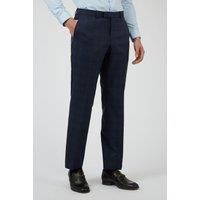 Racing Green Classic Fit Navy Mono Checked Men's Trousers