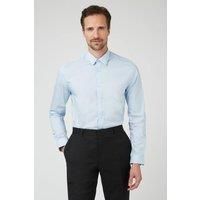 Racing Green Slim Fit Single Cuff Pale Blue Stretch Shirt