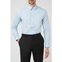 Racing Green Mens Pale Blue Formal Button Up Single Cuff Shirt
