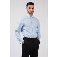 Racing Green Regular Fit Double Cuff Pale Blue Poplin Shirt
