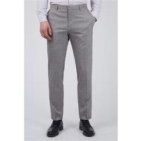 Limehaus Slim Fit Grey Windowpane Check Men's Trousers