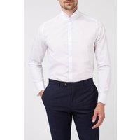 Racing Green Slim Fit Double Cuff Wing Collar White Dresswear Poplin Shirt