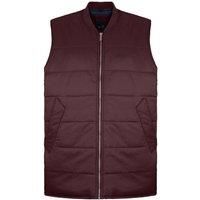 Ben Sherman Zip Up Sleeveless Mens Burgundy Quilted Gilet 0072557_Bordeaux
