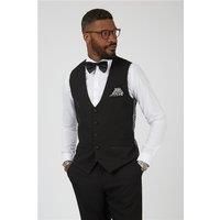 Marc Darcy Slim Fit Dalton Black Tuxedo Waistcoat