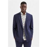 Selected Homme Slim Fit Dark Blue Double Breasted Men's Suit Jacket