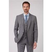 Racing Green Grey with Blue Check Tailored Fit Men's Suit Jacket