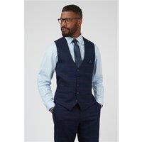 Marc Darcy Edinson Navy Blue Checked Waistcoat
